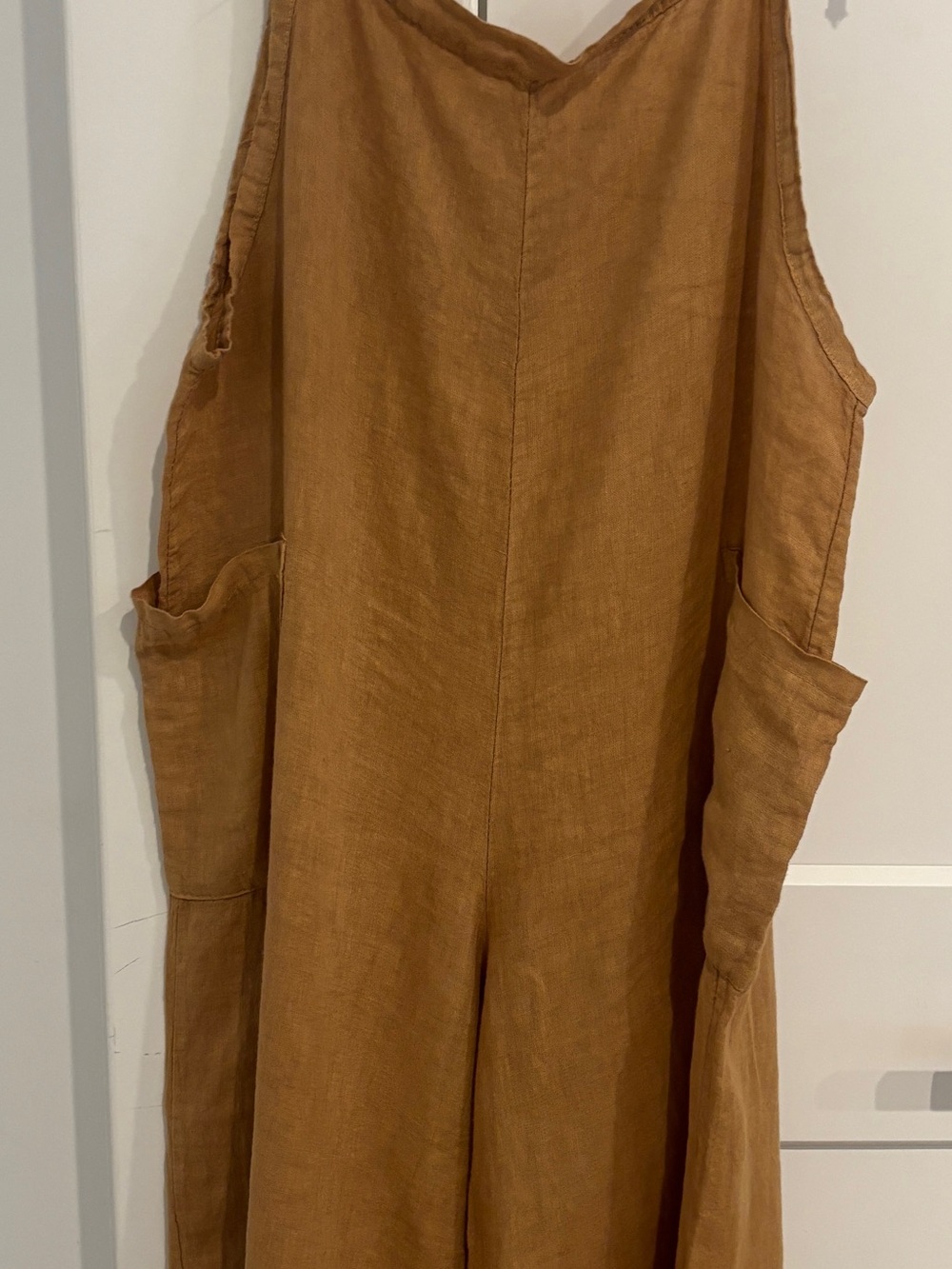 Meo Meli Sleeveless Tie Shoulder Linen Jumpsuit